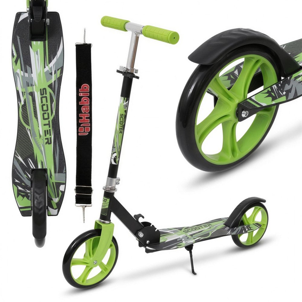 Habib City Scooter for Kids Ages 6+, 205 mm XXL Wheels, Foldable, 100 kg