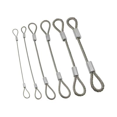 LYCCS 304 Stainless Steel Wire Rope, Crimped Aluminum Ferrule, Double-Clip Lock, 15 mm Diameter (5.0 m, 4 mm Diameter)