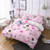 TKCQX Pink Cat and Flower Bedding Set, 135 x 200 cm view 2