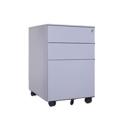 Lizhuzhuzs28 Mobile Steel Filing Cabinet, 3-Drawer Under-Desk Storage Cabinet, Gray