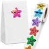 500 Multicolor Smiling Star Stickers, 8 Colors, 2.5 cm, Self-Adhesive Glitter Roll view 2