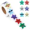 500 Multicolor Smiling Star Stickers, 8 Colors, 2.5 cm, Self-Adhesive Glitter Roll view 3