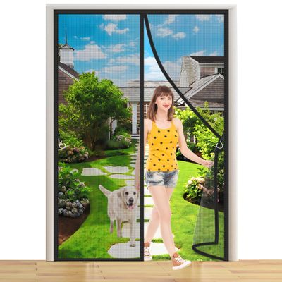 Magnetic Insect Screen Door 135 x 245 cm, Automatic Closing, No Drilling, Black