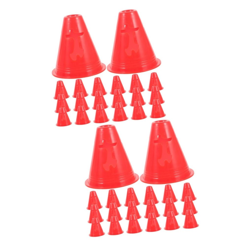HEMOTON 2 Sets Mini Sports Cones, Red, 20 Pieces Each