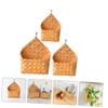 Alipis Set of 3 Woven Wall Storage Baskets with Handles, Brown Nordic Country Style view 3
