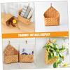 Alipis Set of 3 Woven Wall Storage Baskets with Handles, Brown Nordic Country Style view 4