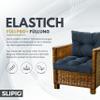 SLIPIO Outdoor Cushion for Garden Furniture, Back Cushion 50 x 40 cm, Marine Blue view 3