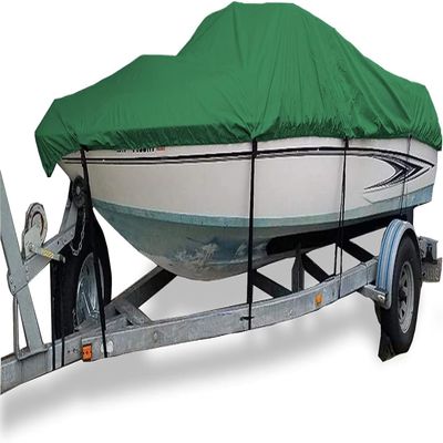 Universal Boat Cover, Waterproof Oxford Fabric Trailer Cover for V-Hull and Tri-Hull Bass Boats, 12–14