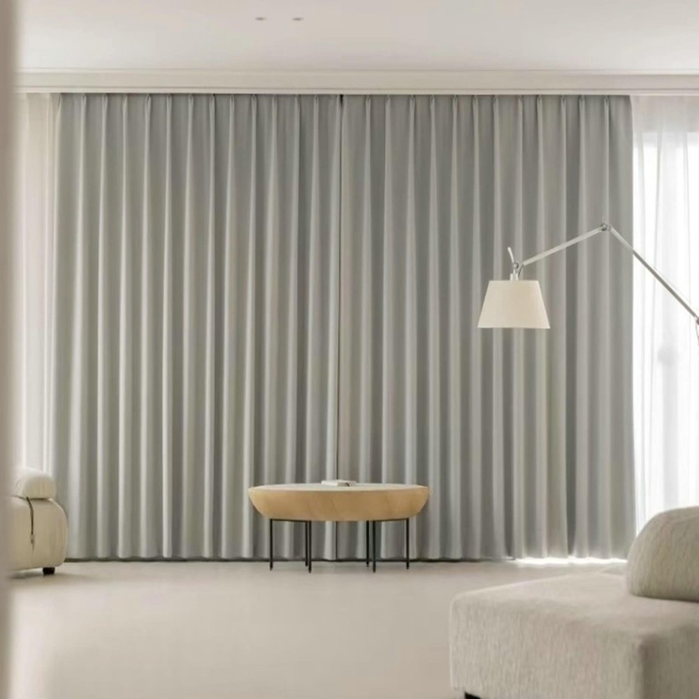Homxi Gray Blackout Curtains for Living Room, 2 Panels, 96W x 160H cm, with Hooks