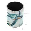 Luoweisi Leather Pen Holder for Desk, Office Organizer and Makeup Brush Storage, Retro Turtle view 3