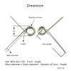 V-Shaped Torsion Springs, 5-Pack, Stainless Steel, 0.3 mm Wire, 3 mm OD, 20 mm Leg Length, Right-Hand, 60° view 3
