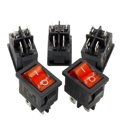 PQYSMVVG 5-Pack 15 × 21 mm LED SPST 4-Pin ON/OFF Rocker Switches