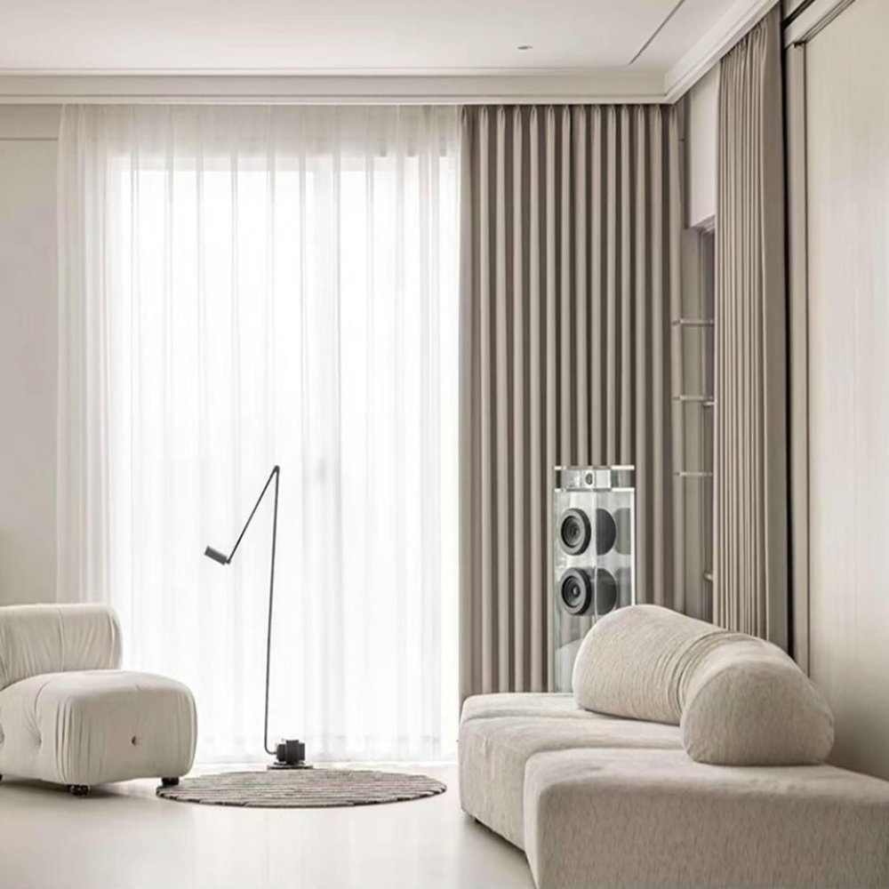 Homxi Thermal Room-Darkening Curtains, 2-Pack, Light Coffee, 137W x 214H cm Each