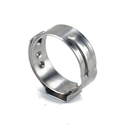 ByNGSDCC Hose Clamps, 50-Piece Single-Ear Hose Clamp Set, 5.342 mm, 304 Stainless Steel, 15.3–18.5 mm