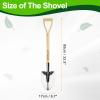 HARFINGTON Stainless Steel Round Garden Shovel with Wooden Handle, 33.5 x 6.7 in view 2