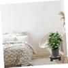 Round Plant Stand with Wheels, Black Plastic, for Flower Pots view 2