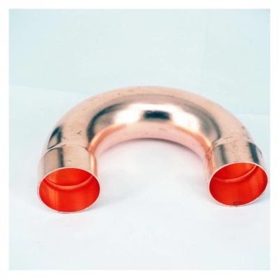 HUJWLBWF 38 × 1.2 × 110 mm 180° Copper End-Feed Welding Elbow Pipe Adapter for Air Conditioners and Refrigerators