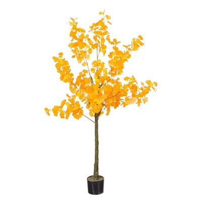 CWCQGH Artificial Plant, 140 cm, Realistic Yellow Ginkgo Tree