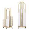 Metal Clothes Hanger Storage Organizer with Casters, Gold, 130 x 30 x 35 cm view 1