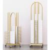 Metal Clothes Hanger Storage Organizer with Casters, Gold, 130 x 30 x 35 cm view 2