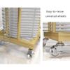 Metal Clothes Hanger Storage Organizer with Casters, Gold, 130 x 30 x 35 cm view 3