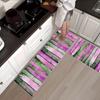 RGLXING Rug Runner for Hallway, Non-Slip Kitchen Rug, Doormat, 80 x 160 cm, Washable, Pink and Green view 4