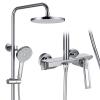 Jings Shower Faucet Set with 8-Inch Rainfall Shower Head, Hand Shower and Tub Spout, Matte Black view 1