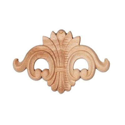 JIASHUNHE Wooden Rose Carving Applique, 15 × 8.5 cm