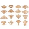 JIASHUNHE Wooden Rose Carving Applique, 15 × 8.5 cm view 2