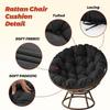 Round Papasan Chair Cushion, Light Gray, 110 x 110 cm view 3