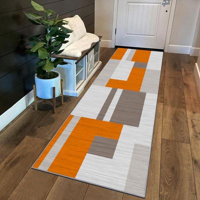 Siunwdiy Orange Runner Rug, Washable and Non-Slip, 60 x 120 cm
