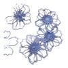 5-Piece Double-Layer Embroidered Floral Lace Appliqué, 6.5 cm Wide, Blue view 1