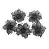 5-Piece Double-Layer Embroidered Floral Lace Appliqué, 6.5 cm Wide, Blue view 2