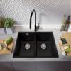 PRIMAGRAN Granite Sink for 80+ cm Base Cabinet with Faucet, 76 × 47 cm view 3
