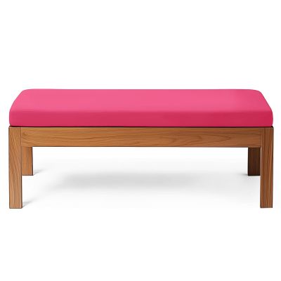RZYW 5 cm Thick Outdoor Bench Cushion, Water-Resistant, Non-Slip, Washable, Rose Red, 90 x 45 x 5 cm