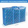 98 L Zippered Storage Bag, Waterproof Moving Bag for Bedding, Clothing, Blankets and Pillows (Blue) view 2