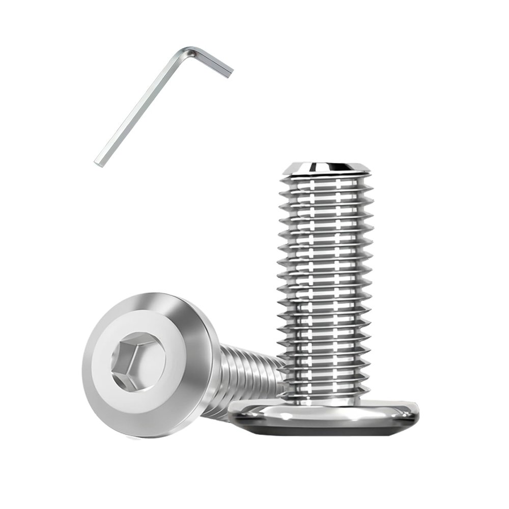 Metuja 1/4-20 x 1 in Flat-Head Hex Socket Screws, 304 Stainless Steel, Fully Threaded, with Hex Key, 50-Pack