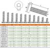 Metuja 1/4-20 x 1 in Flat-Head Hex Socket Screws, 304 Stainless Steel, Fully Threaded, with Hex Key, 50-Pack view 2