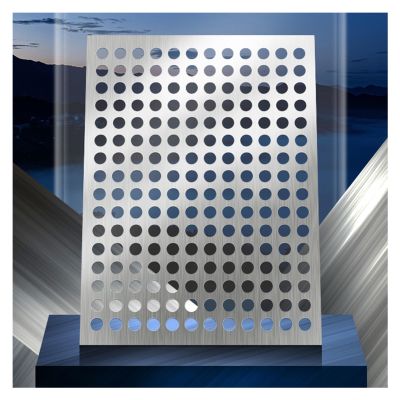 DTVEW Perforated Stainless Steel Sheet, 0.02 in Thick, Balcony Safety Fence DIY Wall Metal Plate (23 x 100 cm)