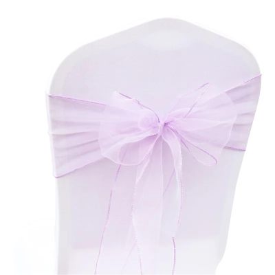 ZIUBMVDYC Lavender Organza Chair Sashes, 18 × 275 cm