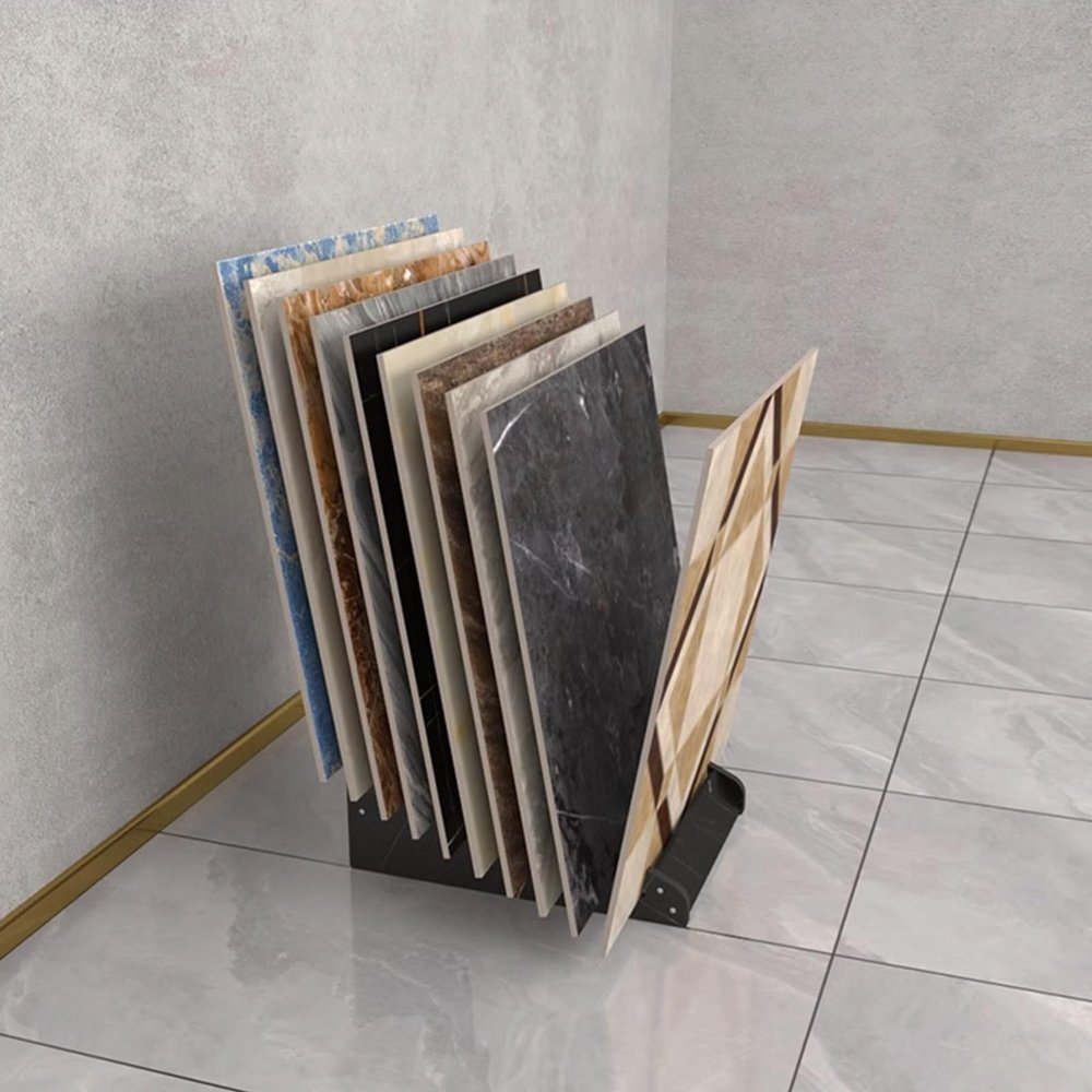 Floor Tile Sample Display Stand for Porcelain, Glass, Ceramic & Wood (59 × 43 × 33 cm)