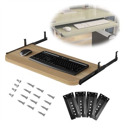 Sliding Under-Desk Keyboard and Mouse Tray with Drawer, 540/600/700 × 270 mm