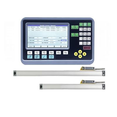 WQWGTLPLVN 5 μm/1 μm 2-Axis DRO Set, Lathe/Milling Digital Readout Monitor with 2 Linear Scales, Linear Encoder, Digital Ruler (200 mm, 500 mm, 0.005 mm Set)