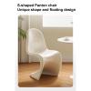 Ins-Style Transparent Plastic Dining Chair with Backrest, Brown view 3