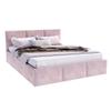 FDM Fresia Trinity Upholstered Bed 160 x 200 cm with Storage, Slatted Base and Headboard, Dusty Rose view 1