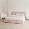 FDM Fresia Trinity Upholstered Bed 160 x 200 cm with Storage, Slatted Base and Headboard, Dusty Rose view 2