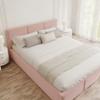 FDM Fresia Trinity Upholstered Bed 160 x 200 cm with Storage, Slatted Base and Headboard, Dusty Rose view 3