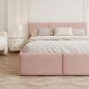 FDM Fresia Trinity Upholstered Bed 160 x 200 cm with Storage, Slatted Base and Headboard, Dusty Rose view 4