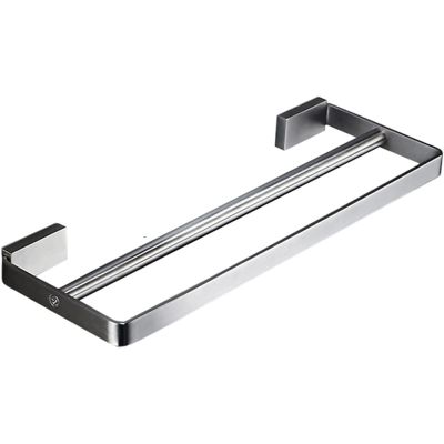 HAVVMK Double Towel Bar, Wall-Mounted Stainless Steel, Brushed Silver