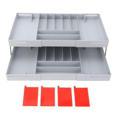 Tyenaza Expandable Multi-Layer Drawer Organizer Tray, Gray